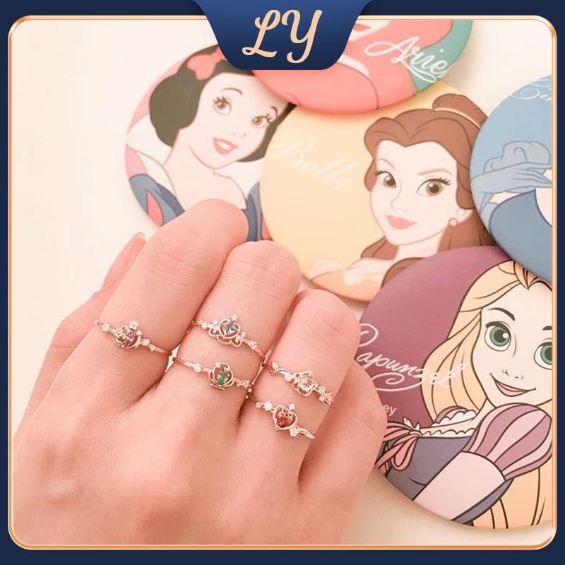 Nhẫn Mạ Bạc 925 Hình Công Chúa disney Xinh Xắn Cho Bạn Gái