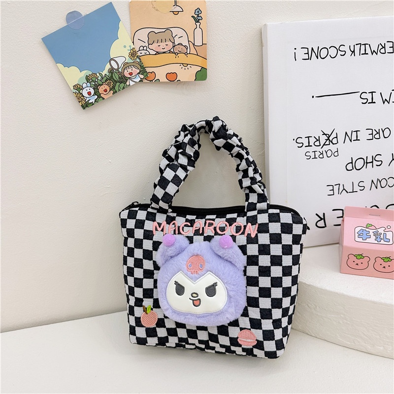 Túi Đựng Điện Thoại Bằng Vải Bông Hình Hoạt Hình Có Khóa Kéo Thời Trang Thu Đông 2023