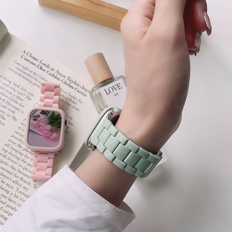 Dây Đeo Nhựa Màu Kẹo Cho Đồng Hồ Thông Minh iwatch 9 8 7 6 se 5 4 3 ultra 2 42mm 40mm 41mm 45mm 44mm 38mm