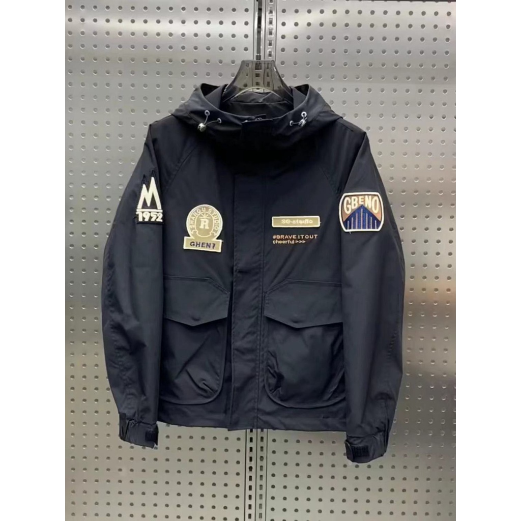 Áo Khoác Có Mũ Trùm Thêu Trang Trí Thời Trang Mùa Thu Phong Cách Mỹ Mới Dành Cho Nam