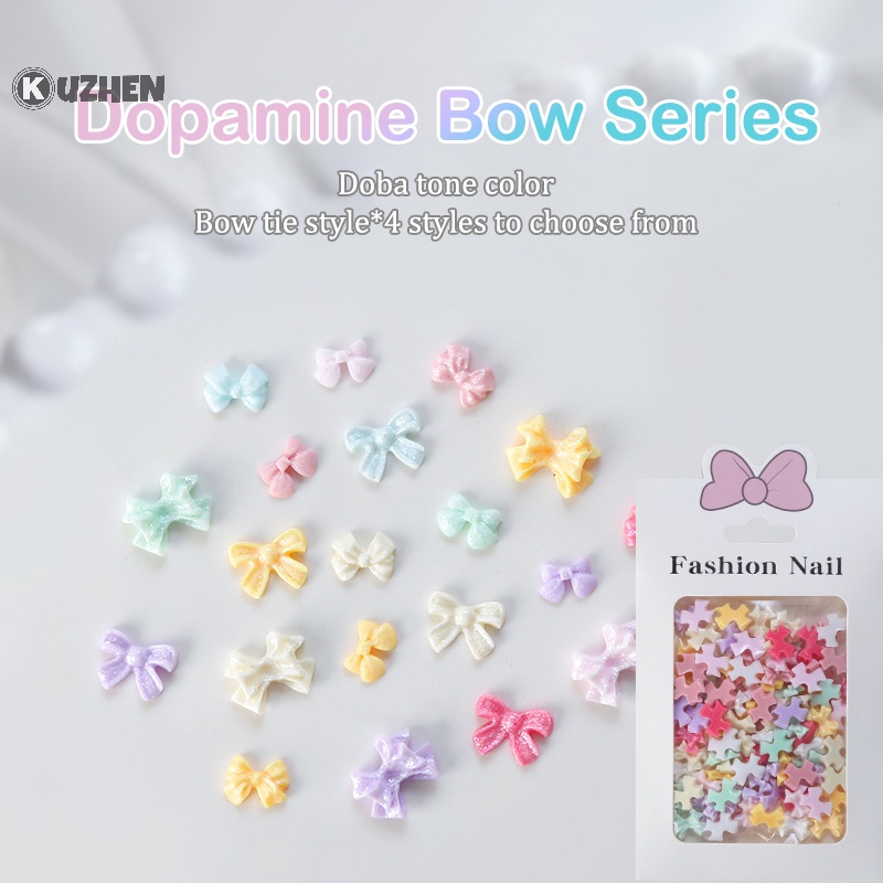 Túi 100 Phụ Kiện Nơ mini 3d Dễ Thương Trang Trí Móng Tay Nghệ Thuật diy