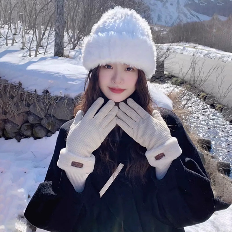 Thời Trang Găng Tay Hoạ Tiết Bánh waffle Có Thể Sử Dụng Màn Hình Cảm Ứng