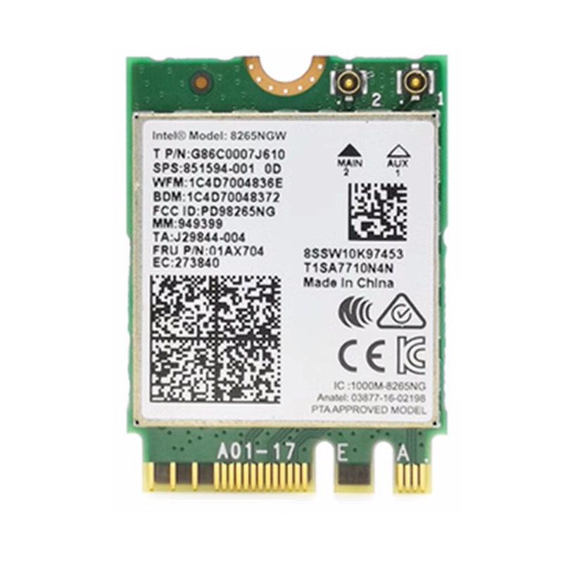 Dành cho 8265AC 8265NGW NGFF 802.11AC 867Mbps 2x 2 MU-MIMO 4.2 Băng tần kép 2.4G / 5Ghz Wifi Bluetoo