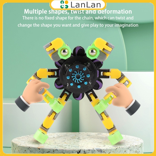 Lanlan Con Quay Đồ Chơi Spinner Dây Xích Dạ Quang Giúp Giảm stress Cho Trẻ Em / Nam Nữ