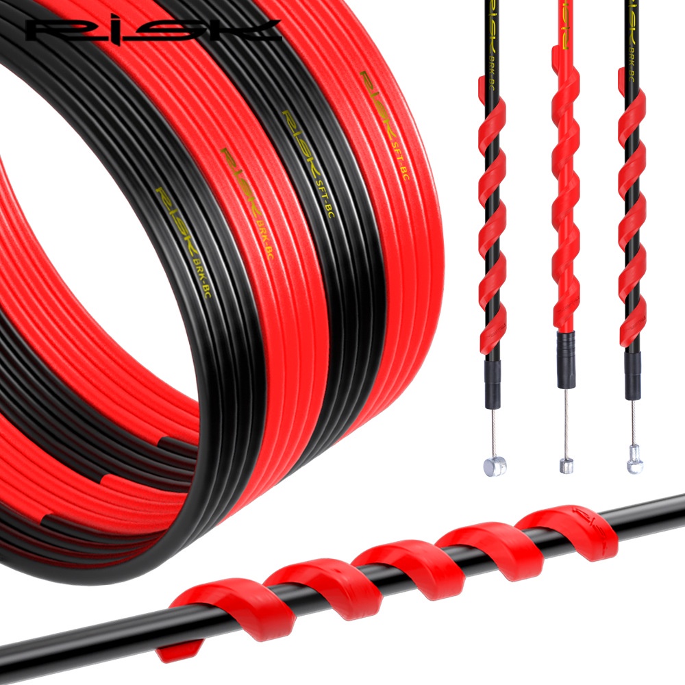 Bộ vỏ ruột dây thắng xe đạp road mtb nhiều màu Risk