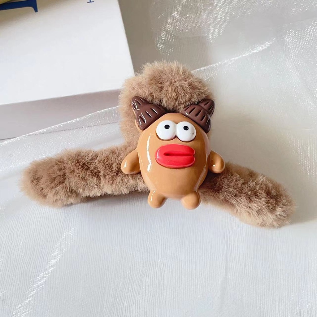 Kẹp Tóc Lông Nhung Dễ Thương Xinh Xắn Phong Cách Thời Trang Mùa Thu 2023