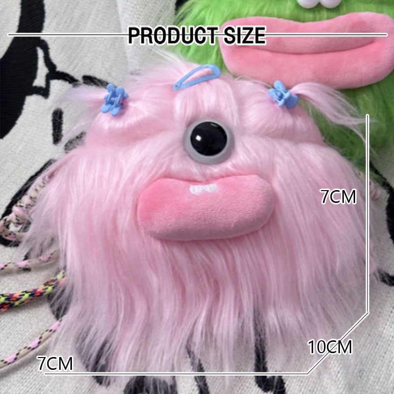 Túi Đeo Chéo Hình Búp Bê Hoạt Hình Bằng Lông Nhung Dễ Thương Xinh Xắn