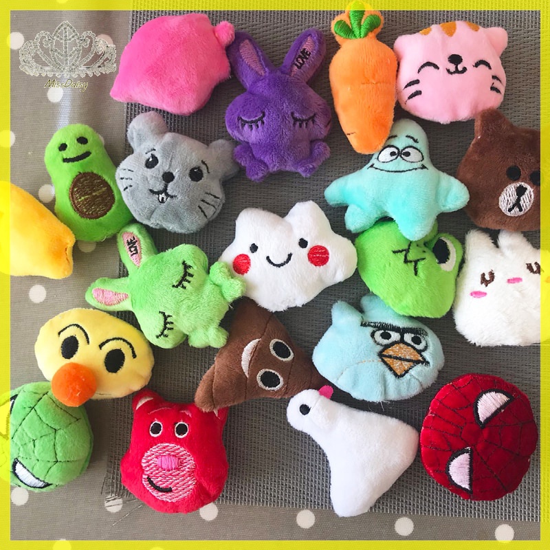 Set 10 Búp Bê Nhồi Bông Hình Động Vật Dễ Thương 5-6cm vn