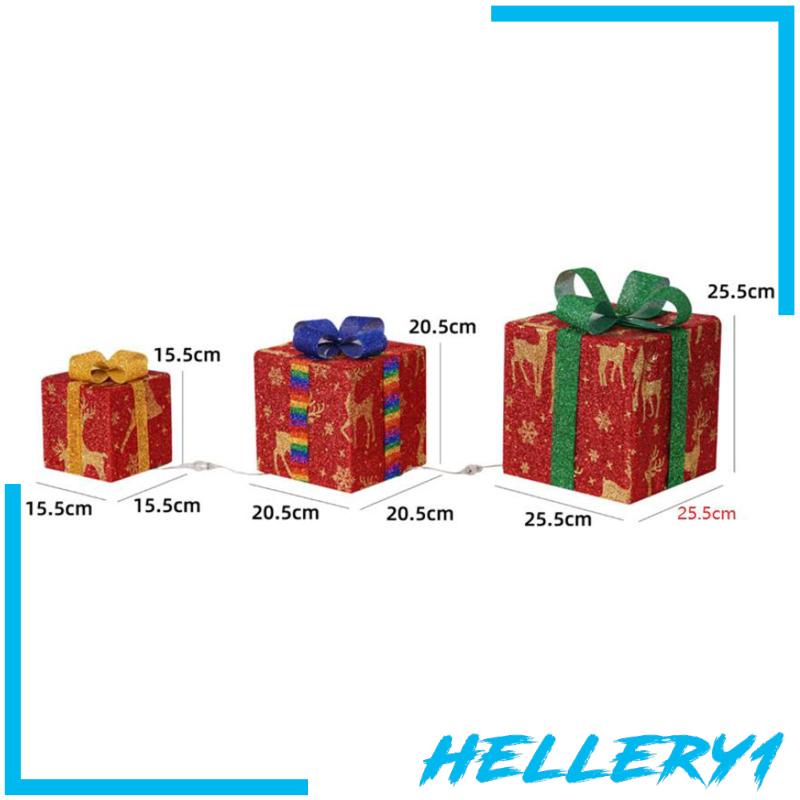 3 Hộp Quà Tặng Trang Trí Cây Thông Giáng Sinh Có Đèn
