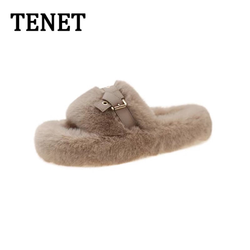 TENET Dép bông Dép Lông Hở Ngón Đế Dày Bảnh bao Đường may tỉ mỉ Thể thao Thấm hút mồ hôi FDL23A0MXR 42Z231018