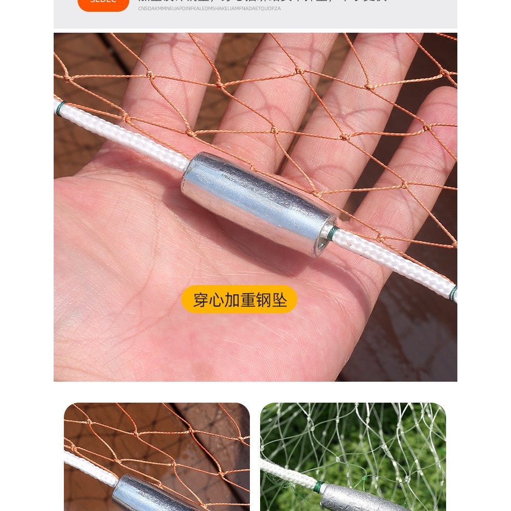 Chài Dù Bắt Cá Cao Cấp Mắt 2.4cm và 3.5cm Bung 5M-6M-8M Nặng 2.5kg - 3kg - 4kg - 5Kg