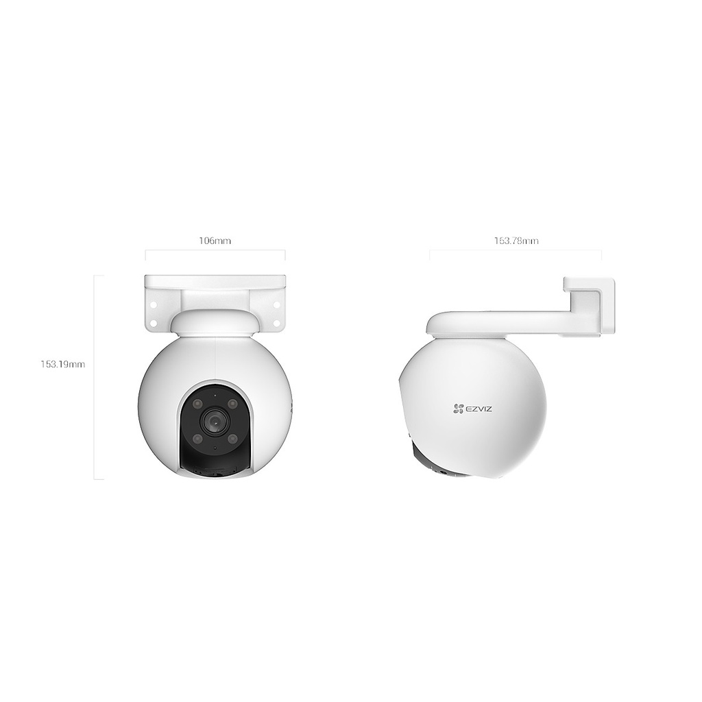 Camera Wifi EZVIZ H8 Pro 3K 5MP Siêu Nét - Xoay 360 Độ Ngoài Trời, Đàm thoại 2 Chiều - Hàng Chính Hãng