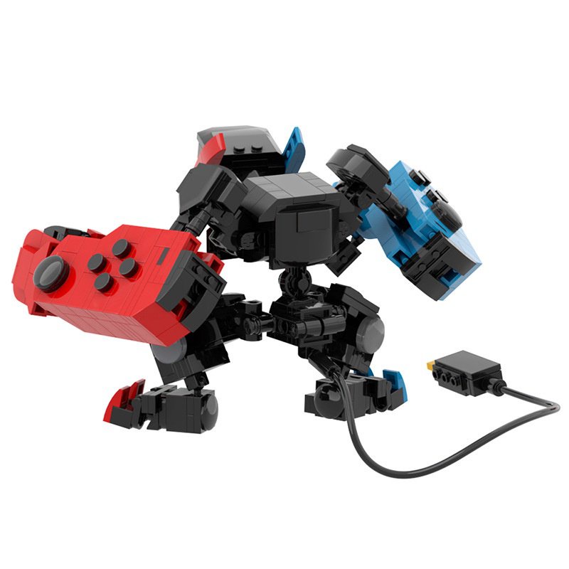 BuildMoc creative building block toys Nintendo switch game machine turning into Mecha small particle building blocks