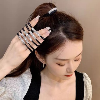 Set 5 Dây Buộc Tóc Đính Đá Lấp Lánh Thời Trang