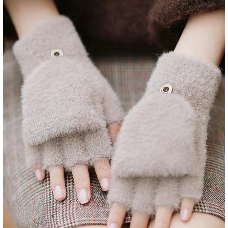 Dễ Thương Găng Tay Lông Nhung Ấm Áp Thân Thiện Với Làn Da Dành Cho Nữ