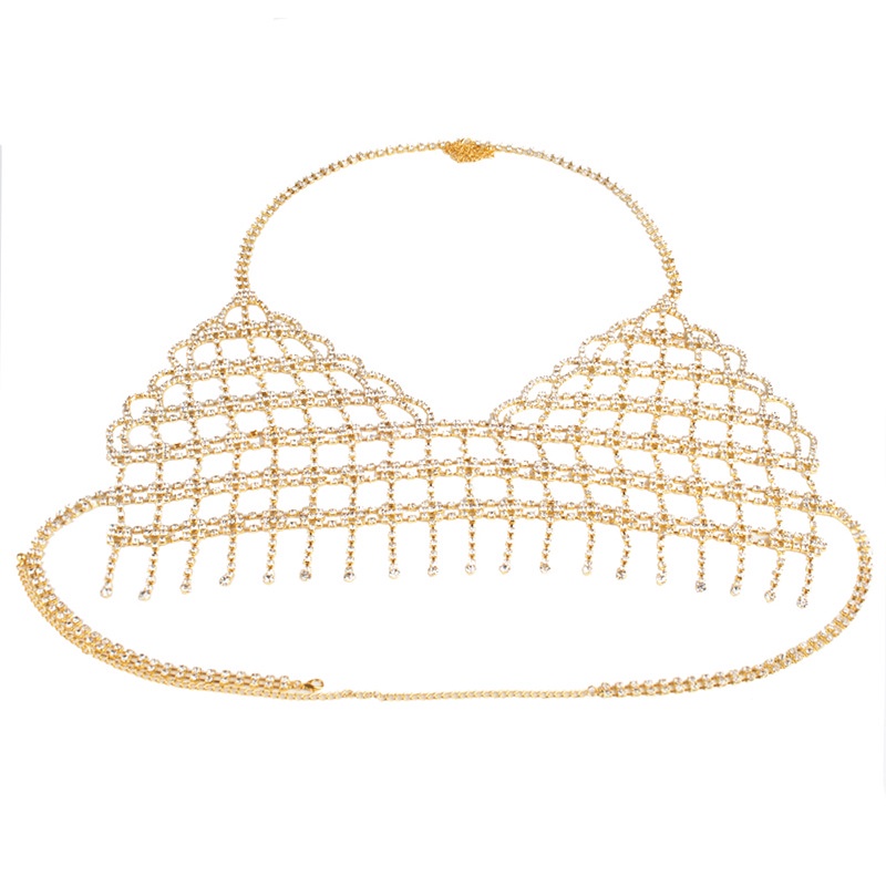 Thời Trang Dây Xích Đeo Cơ Thể Tua Rua Đính Đá Phong Cách Âu Mỹ Quyến Rũ