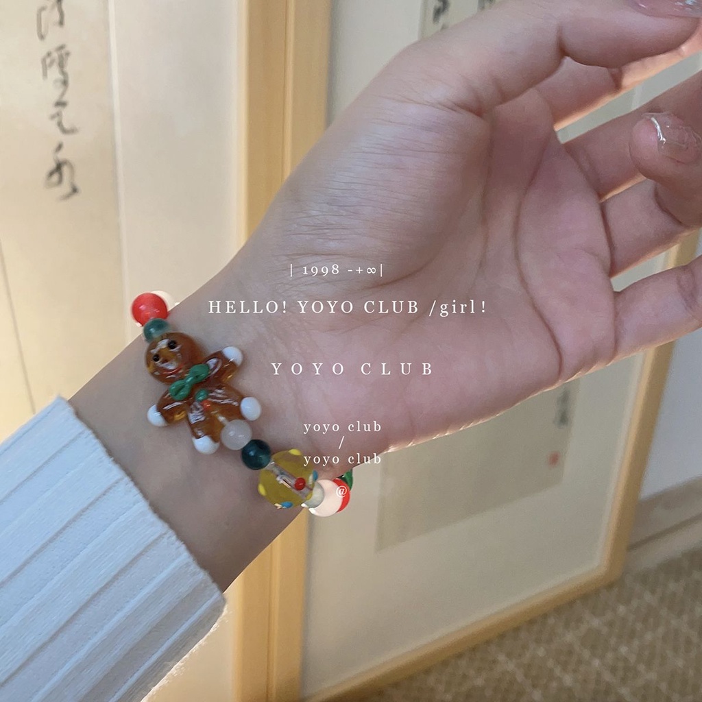 Vòng Tay Chuỗi Hạt Kiểu Hoạt Hình Bánh Mì Gừng Dễ Thương Thời Trang Cho Bạn Gái