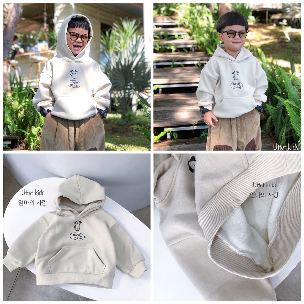 ÁO HOODIE PHONG CÁCH HÀN QUỐC CHO BÉ GÁI VÀ BÉ TRAI LÓT BÔNG 2369