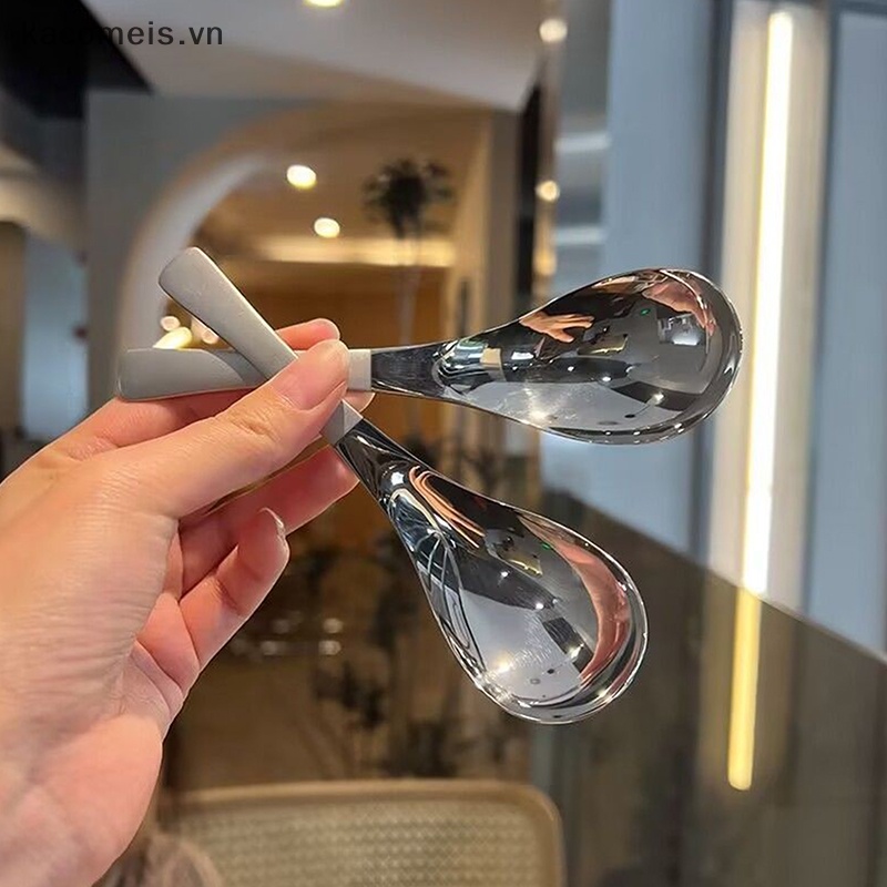 Muỗng Súp Bằng Thép Không Gỉ Tráng Gương Màu Vàng / Bạc kameisvn Tiện Dụng Cho Nhà Bếp vn