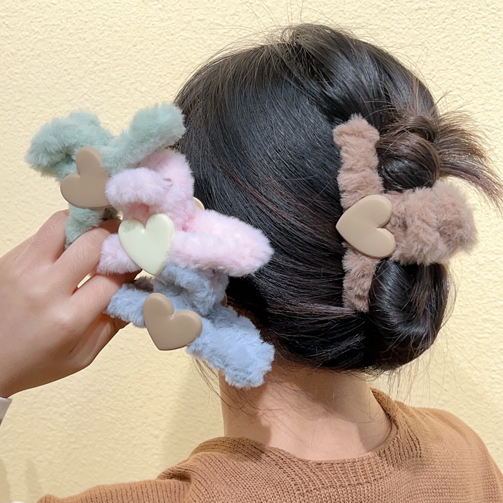 Thời Trang Kẹp Tóc Lông Nhung Hình Cá Mập Đơn Giản Cho Nữ