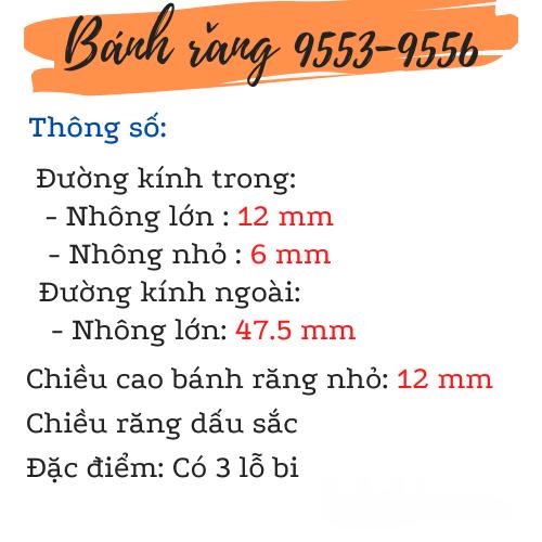 Bộ nhông bánh răng mài MAKITA 9553 9556