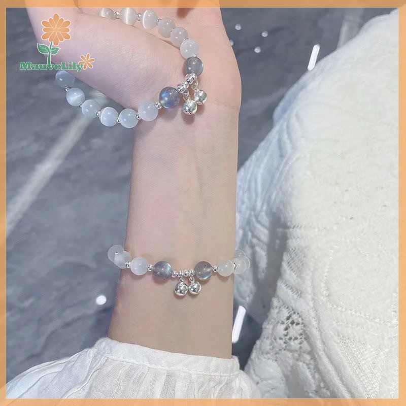 Lily Vòng Tay Chuỗi Hạt Đá Mắt Mèo zircon Mặt Trăng Ngôi Sao Tinh Tế Dễ Thương Làm Quà Tặng Bạn Gái uuu