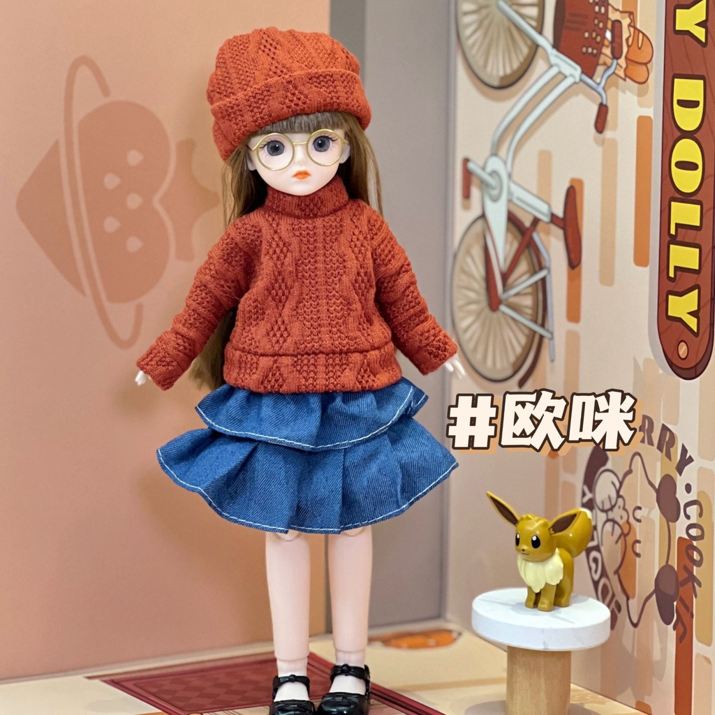 Búp Bê bjd 3d Mắt 20 Khớp Cử Động 30cm Làm Quà Tặng Sinh Nhật Cho Bé Gái