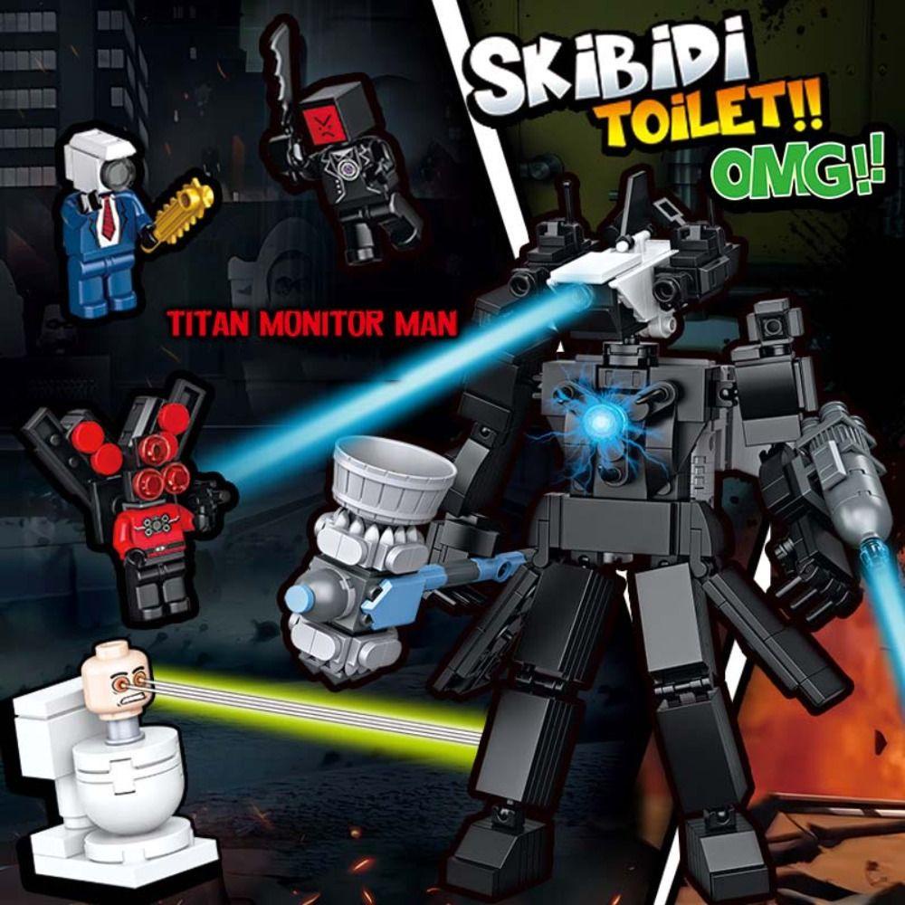 Mmluck skibidi Mô Hình Đồ Chơi Lắp Ráp toilet titan tv man skibidi Hình Người Dơi Tây Ban Nha Trang Trí Nhà Cửa