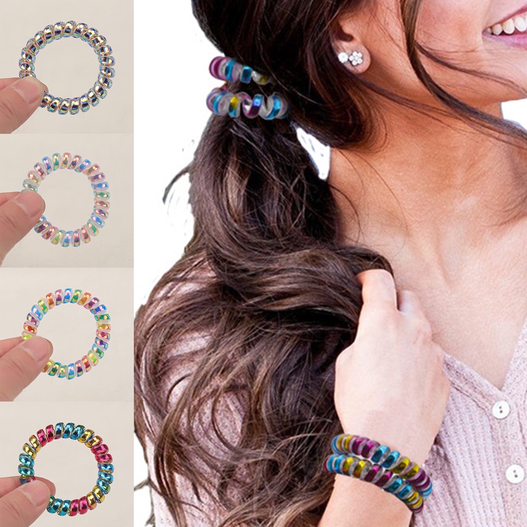 1 Cuộn Dây Quấn Điện Thoại Dày 5.5cm Màu gradient Tươi Tắn Cá Tính Cho Nữ