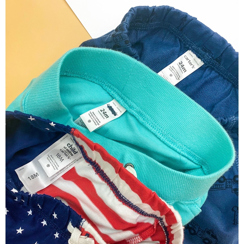 Quần Short Thun Da Cá Carterr, quần đùi VNXK cho bé 3M-5Y