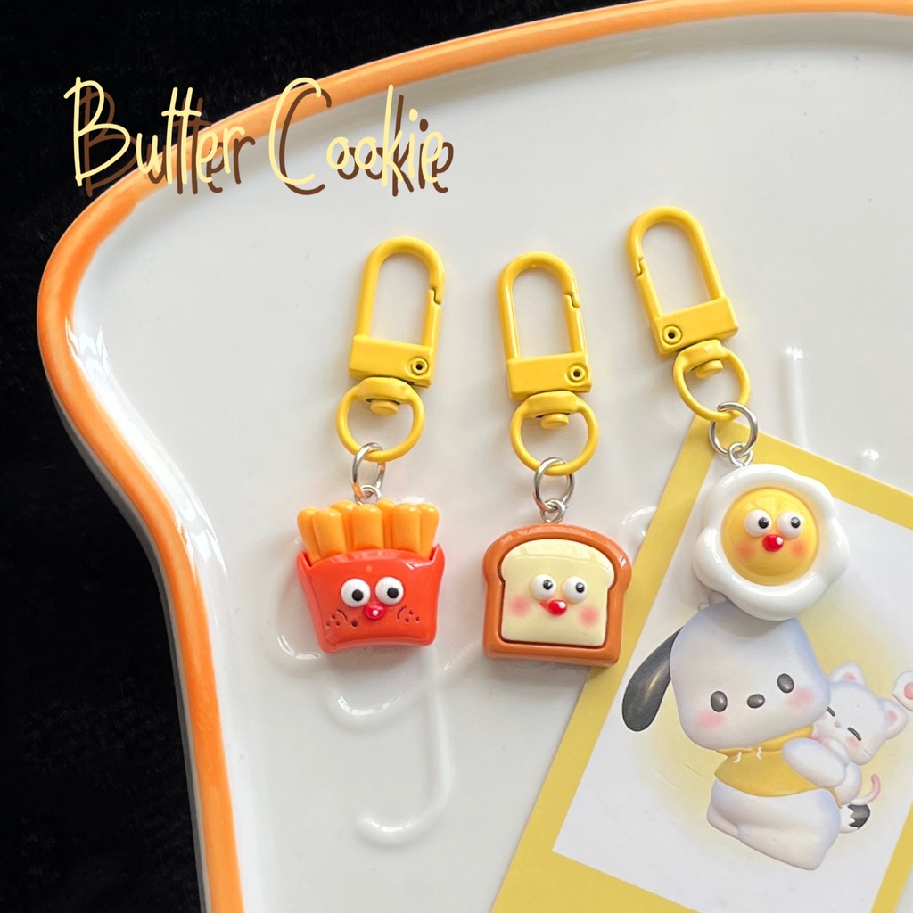 Dễ Thương Móc Khóa Đồ Chơi Hình Bánh Mì Trứng Phô Mai Ngộ Nghĩnh