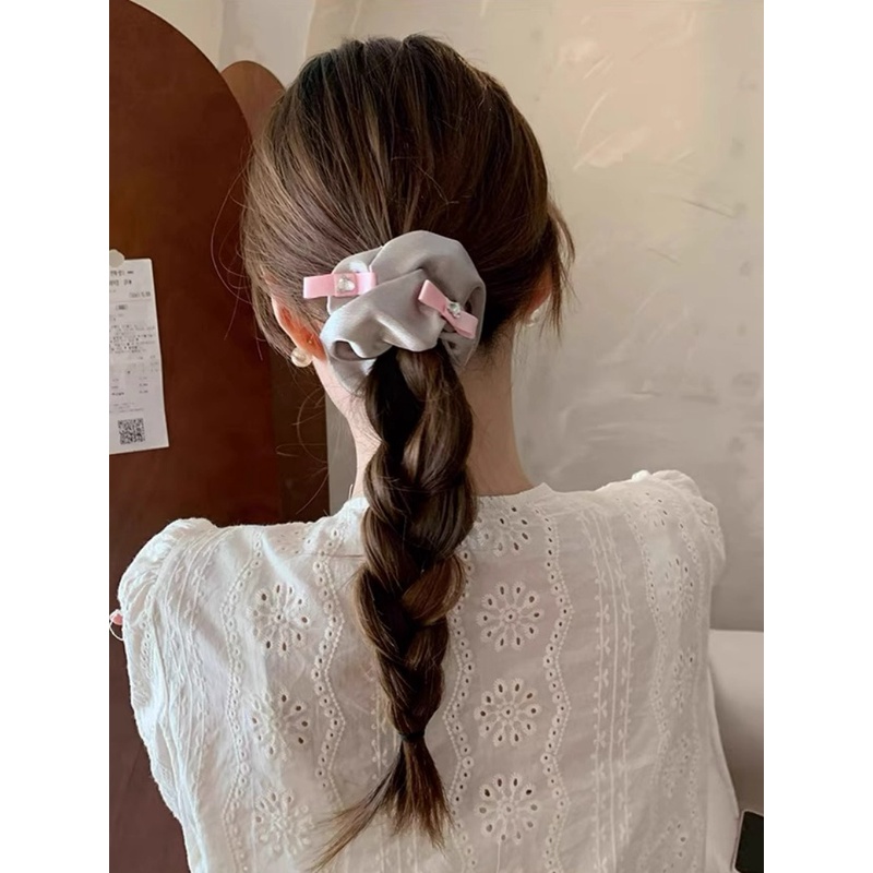 Dây Buộc Tóc Da Bóng Đính Đá Hình Trái Tim Xinh Xắn Cho Nữ