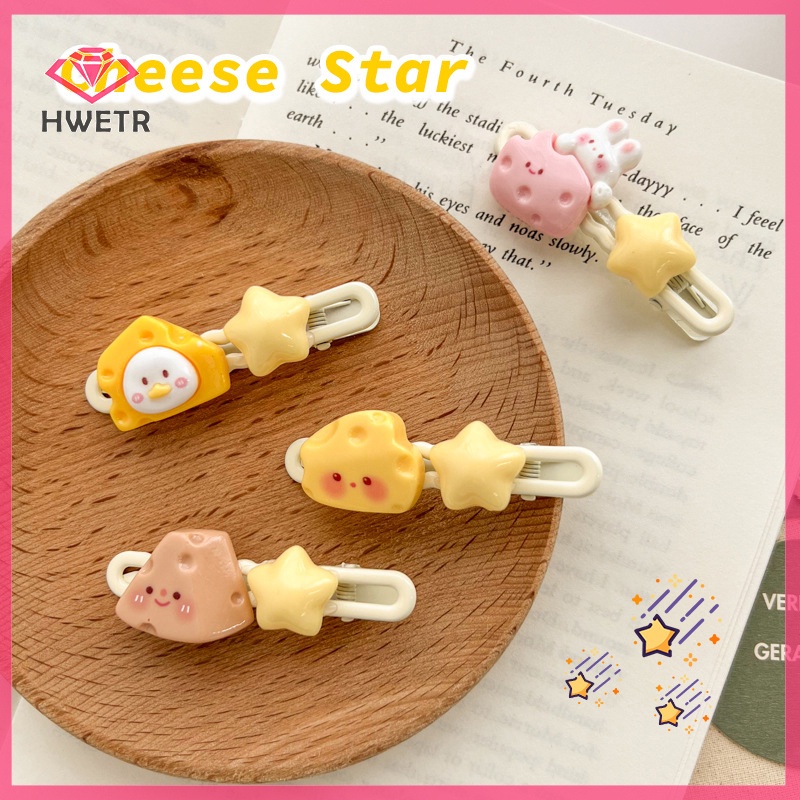 Kẹp Tóc Hình Ngôi Sao / Thỏ Màu Vàng Dễ Thương Phong Cách Hàn Quốc Cho Nữ Mới