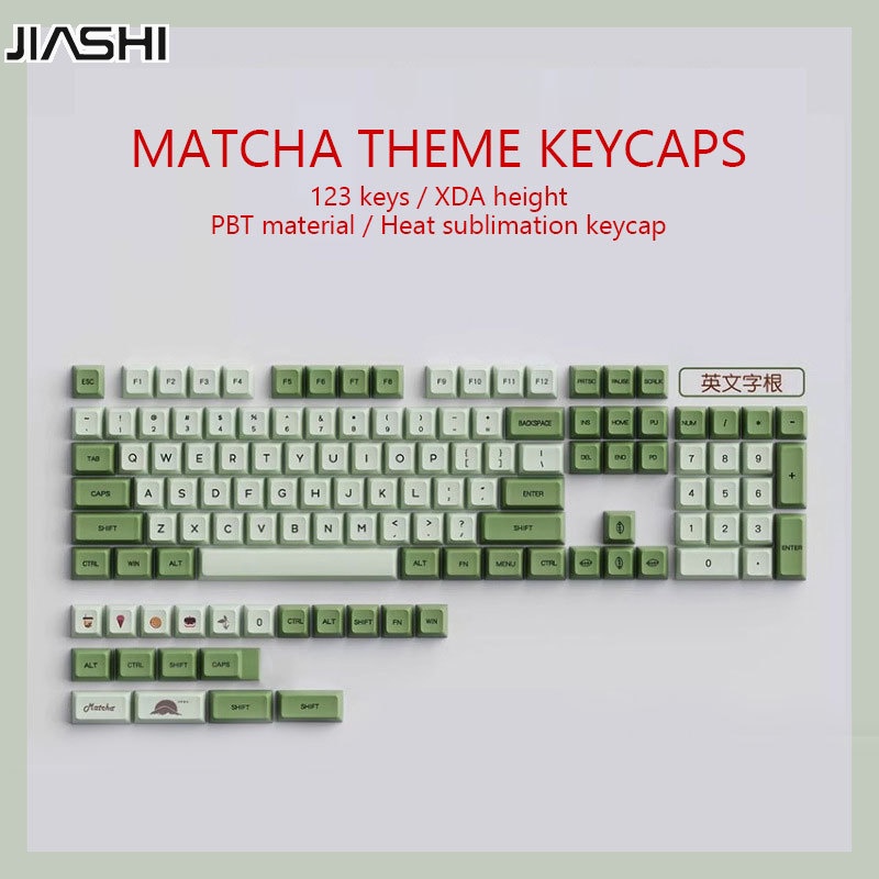 JIASHI Matcha Pbt Thăng Hoa Keycaps Bàn Phím Cơ Keycaps Xda Chiều Cao Cá Nhân Keycaps Chống Dầu Và Chống Mài Mòn Thoải Mái Khi Chạm Vào