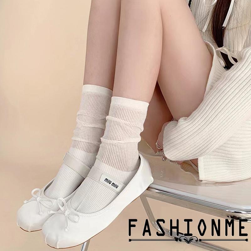 Vớ Dài Tới Bắp Chân Mềm Mại Co Giãn Phong Cách lolita y2k Thời Trang Cho Nữ