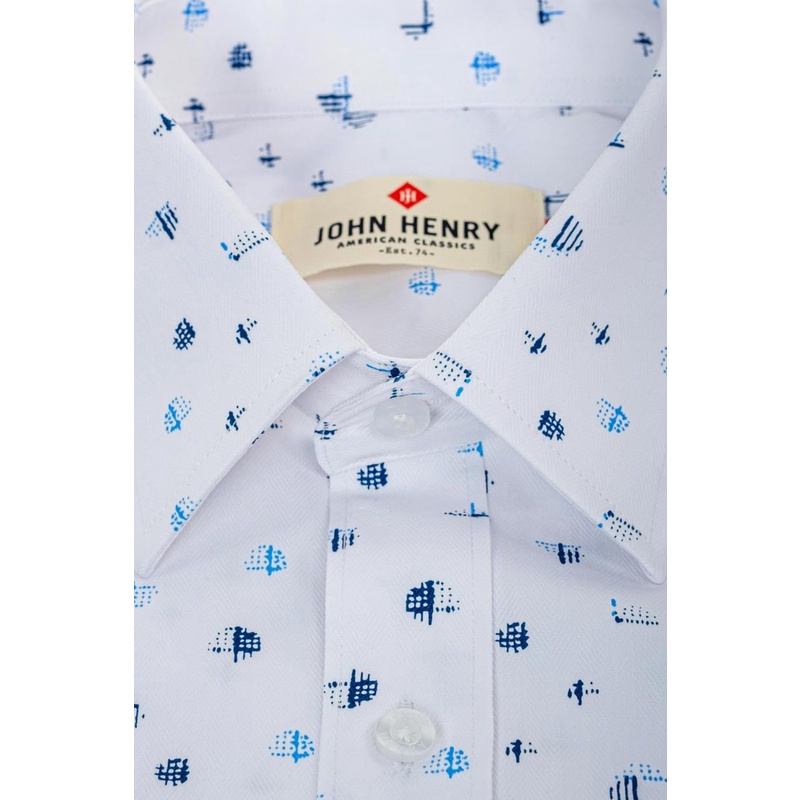 Áo Sơ Mi Nam Tay Ngắn Họa Tiết , thời thượng, lịch lãm, chỉn chu John Henry - WS23FH28C-SDBB