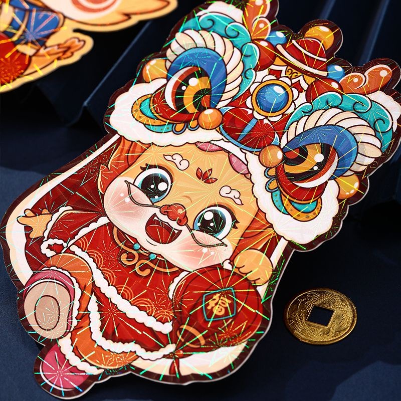 2024 cny Túi Đựng Tiền May Mắn Màu Đỏ Rồng Hoạt Hình angpao Quà Tặng