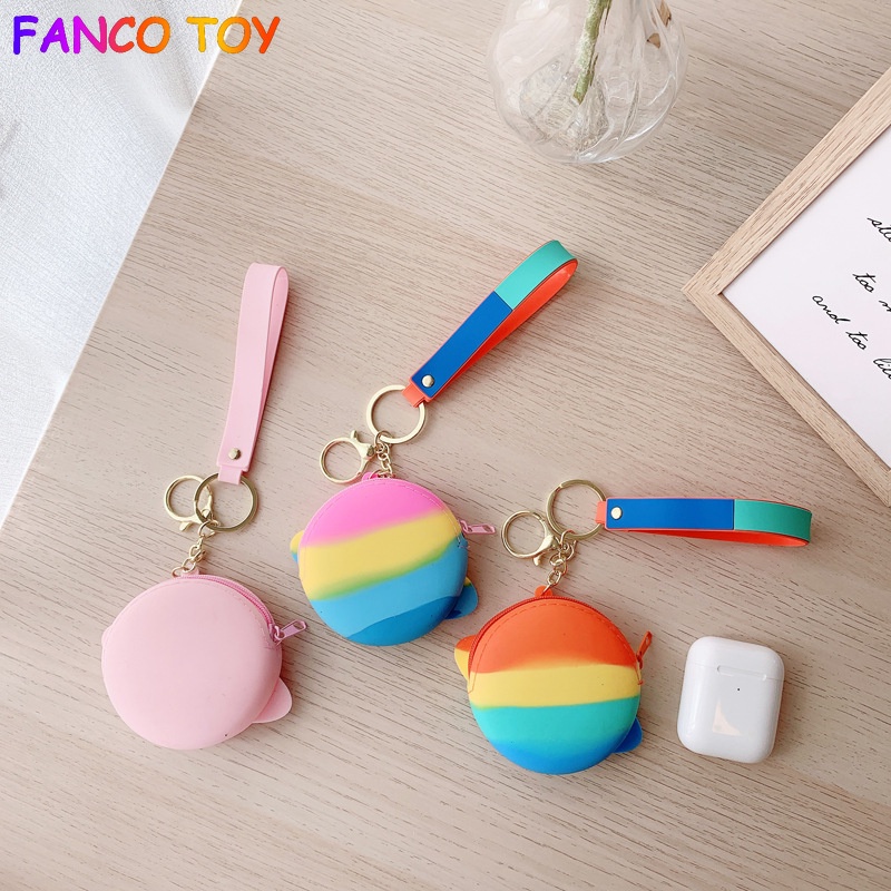 Y91 Ví Tiền Xu mini Chính Hãng Có Dây Đeo Vai Dạng Móc Khóa Cảm Biến Đơn Giản Cho Trẻ Em