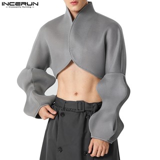 Áo blazer INCERUN tay phồng phong cách vintage thời trang cho nam