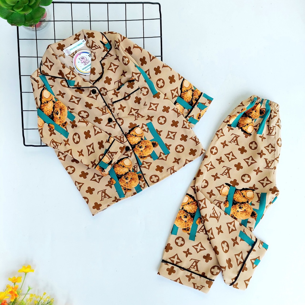 11 đến 42kg - Bộ ngủ Pijama bé trai bé gái tphcm - Bộ pyama dài tay cho bé trai bé gái size đại vải lụa mango 089