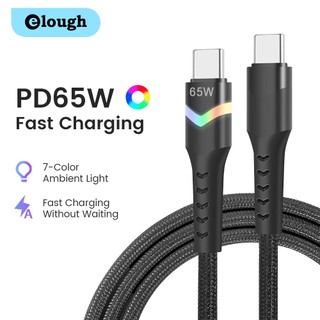 Elough cáp sạc nhanh 65w type c / l có đèn led
