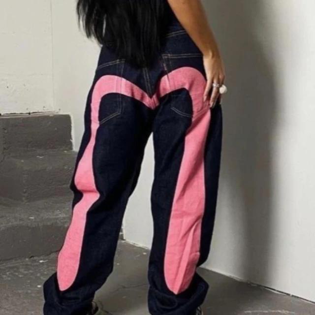 Quần jeans cotton Ống Rộng y2k In Họa Tiết vintage Thời Trang Đường Phố Cho Nam