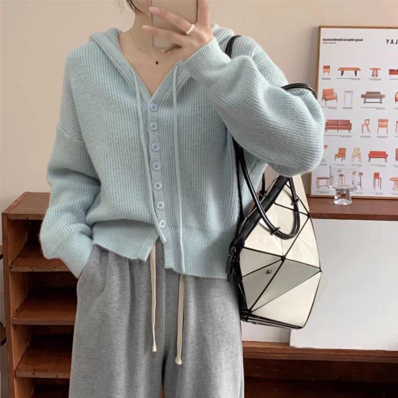 Áo Khoác cardigan Có Mũ Trùm Eo Cao Thời Trang Xuân Thu Phong Cách Mới 2023