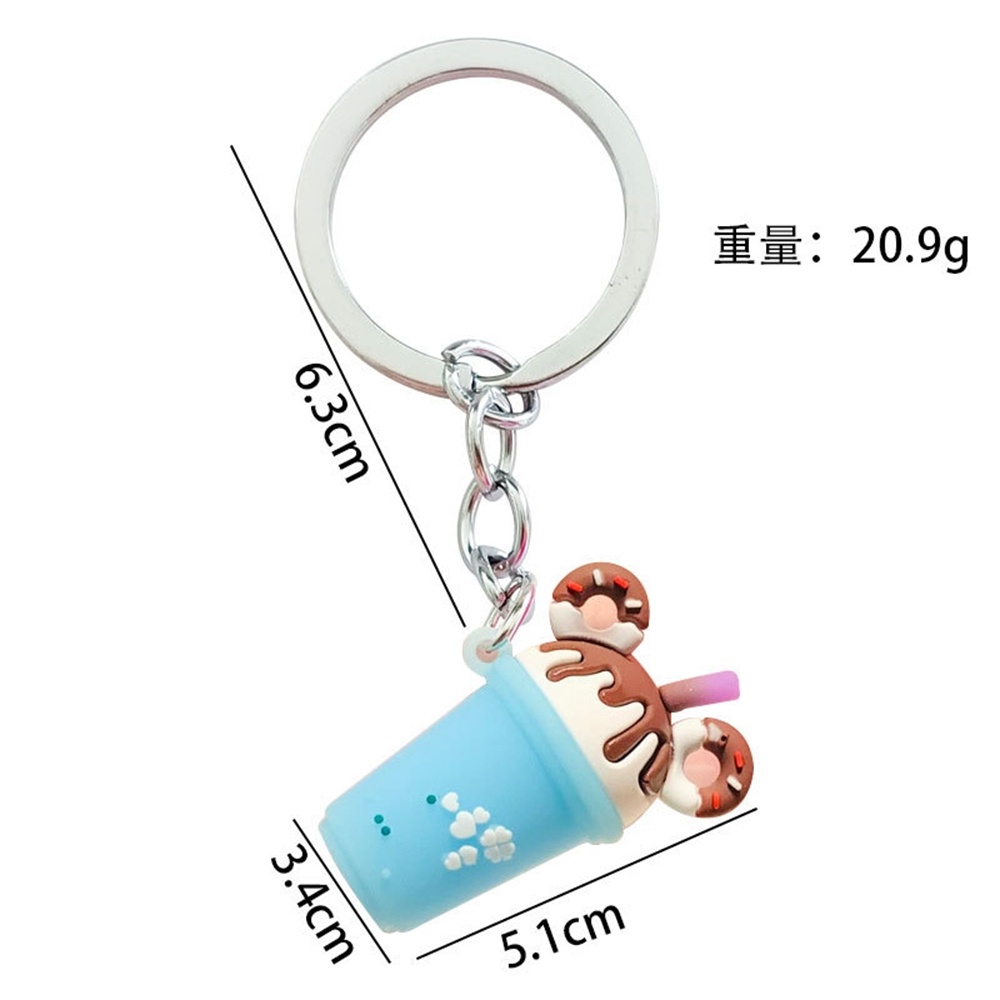 Dễ Thương Móc Khóa Hình Ly Kem / Ly Sữa / Kẹo / Que Kem Màu Socola Xinh Xắn Cho Nữ