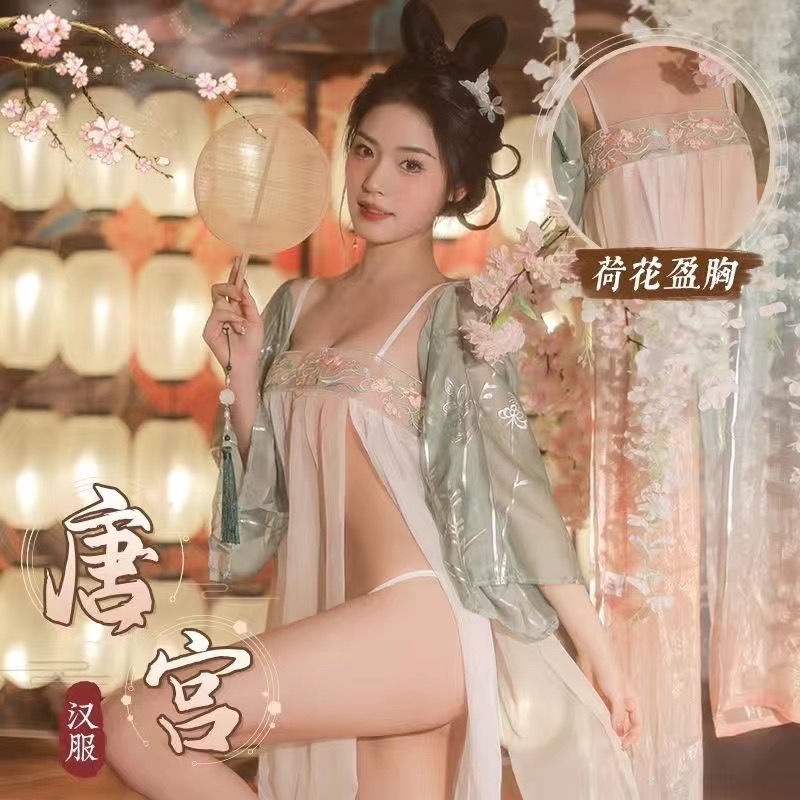 Mới Bộ Đồ Ngủ Vải Voan Trong Suốt Cỡ Lớn Phong Cách Cổ Điển Gợi Cảm Cho Nữ