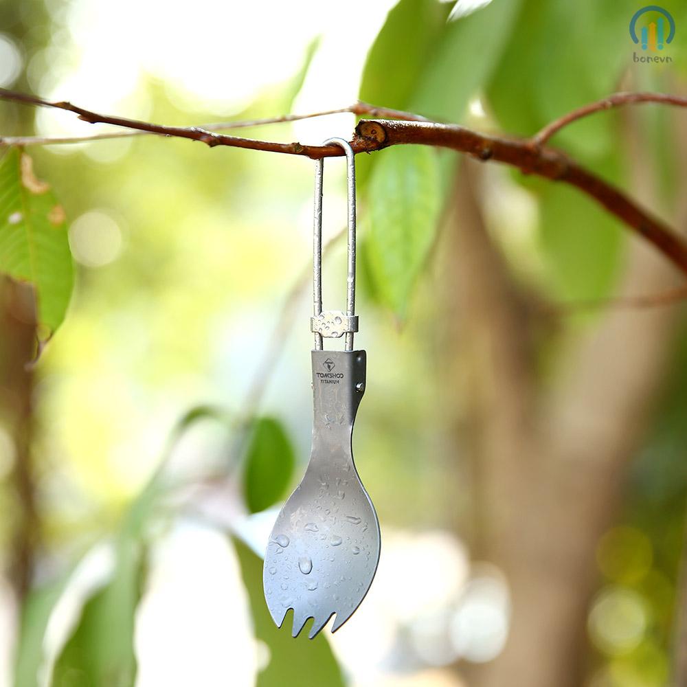TOMSHOO Titanium Dinner Spork for Outdoor Adventures