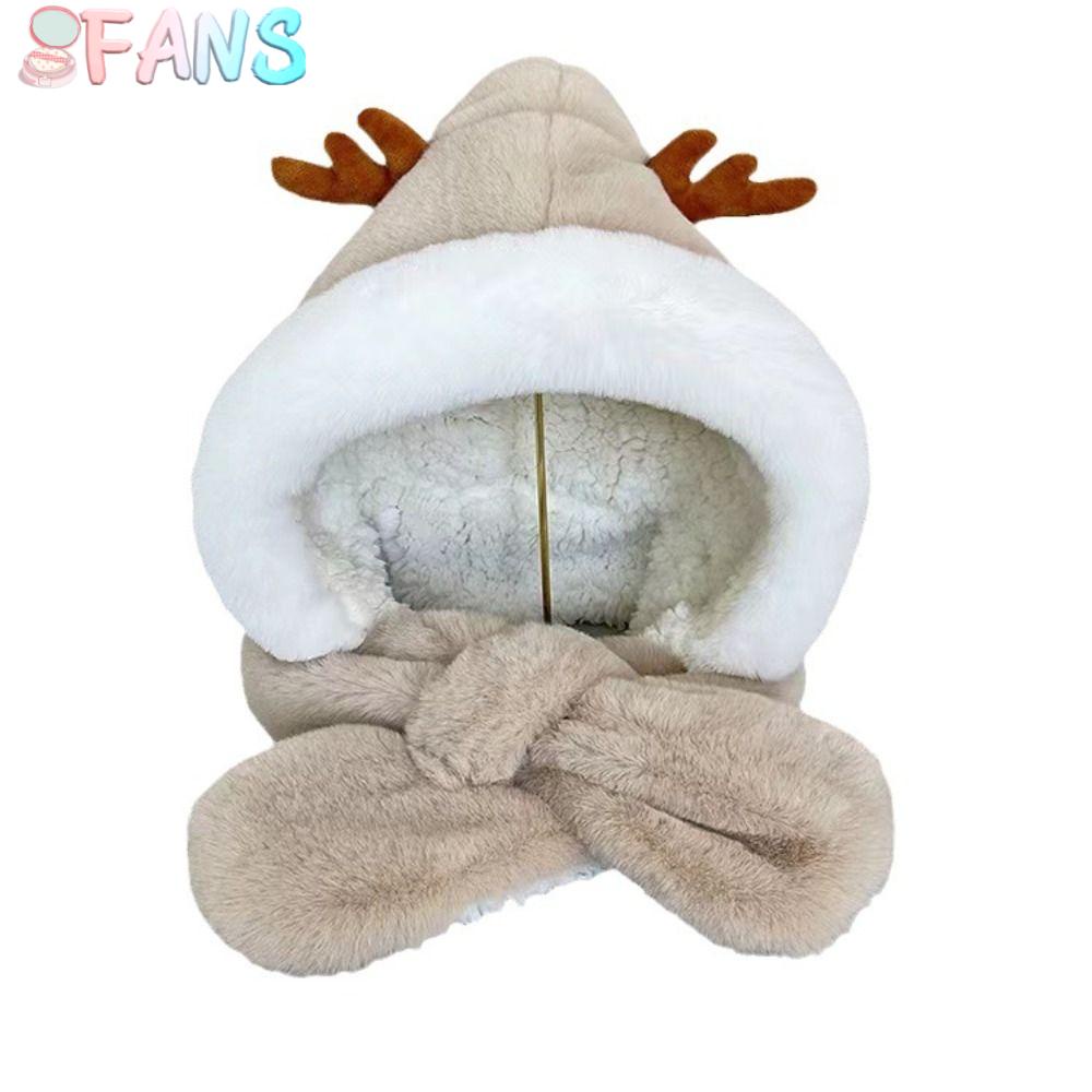 Mũ Trùm Đầu Che Tai / Khăn Choàng Cổ Bằng Vải Bông Hình Sừng Hươu / Vịt Vàng Hoạt Hình Giữ Ấm Mùa Thu Đông Cho Bé