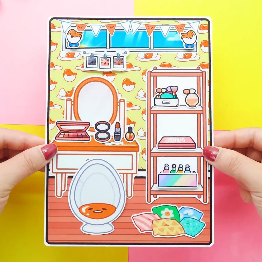 Học liệu bóc dán tocaboca gudetama house ngôi nhà công chua h29 Zin Càu Vòng