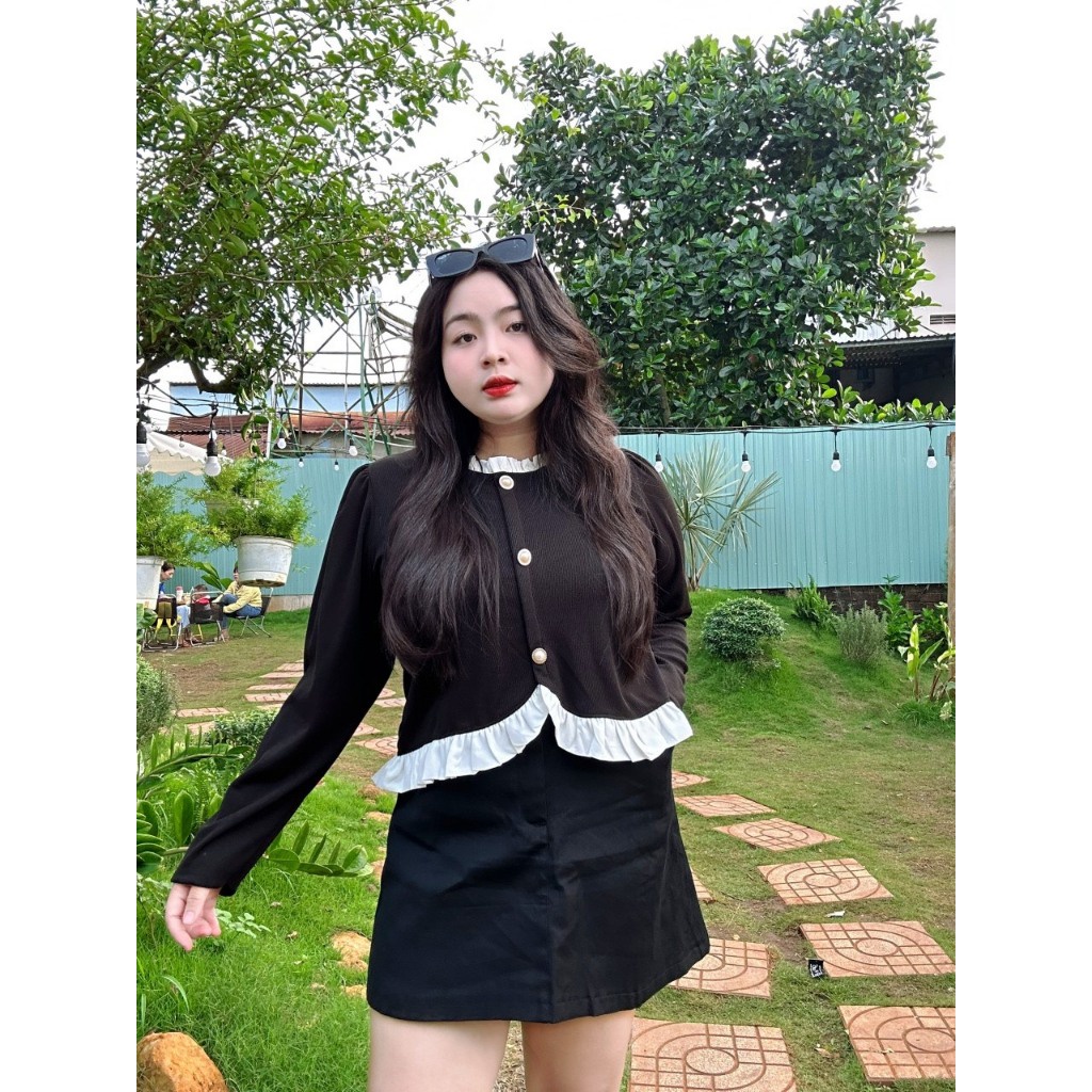 Áo Sơ Mi KIểu Bigsize Thiết Kế Bèo Xinh Xắn Trẻ Trung Nữ Tính Chất Vải Gân Tăm Mềm Mại SM46