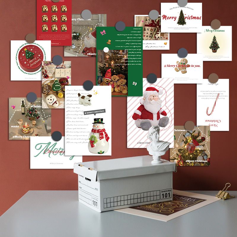 Thiệp Giáng Sinh Treo Tường diy Phong Cách Mỹ Đơn Giản Trang Trí Phòng Ngủ Thẻ